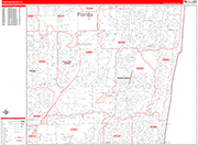 Pompano Beach  Wall Map Red Line Style
